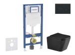 GEBERIT - Duofix Set předstěnové instalace, klozetu Arkas I a sedátka softclose, tlačítko Sigma20, matná černá/černá SANI11CA5510