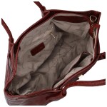 Luxusní dámská koženková kabelka na rameno Moiry, vínová