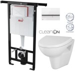 ALCADRAIN Jádromodul - předstěnový instalační systém s bílým/ chrom tlačítkem M1720-1 + WC CERSANIT CLEANON PARVA + SEDÁTKO AM102/1120 M1720-1 PA1