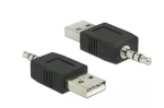 Delock adaptér USB-A samec - Jack 3,5mm samec pro iPod Shuffle / Adaptér / černý (66069)