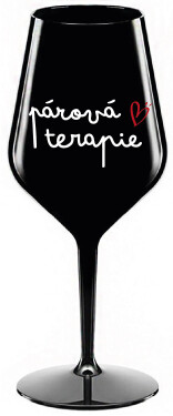 PÁROVÁ TERAPIE - černá nerozbitná sklenice na víno 470 ml