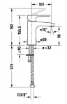 DURAVIT - B.1 Umyvadlová baterie, chrom B11010002010