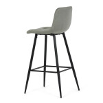 Židle barová, zelená látka, čtyřnohá kovová podnož, černý mat