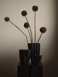 Ferm Living Kameninová váza Dedali Dark Brown, hnědá barva, keramika