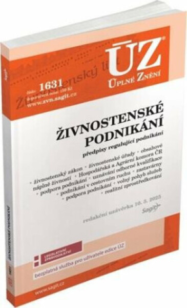 ÚZ č. 1631 - Živnostenské podnikání, volný pohyb služeb, podpora podnikání