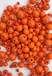 Dřevěné korálky Detoa - oranžové - ∅ 10 mm - 10 ks