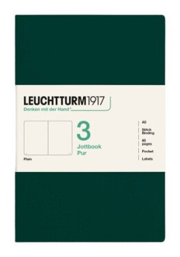 Zápisník Jottbook pur A5, 80l, čistý, Forest Green, 3ks