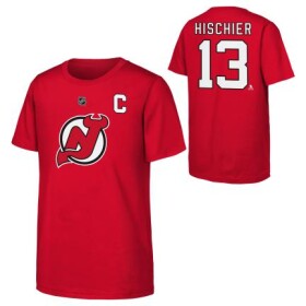 Outerstuff Dětské tričko Nico Hischier NHL New Jersey Devils Flat Captains N&N Ss Ctn Tee Velikost: Dětské S (122 - 128)