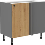 Spodní rohová skříňka Ava 105 DN 1F BB Barva korpusu: Antracit, Barva dvířek: Dub Artisan
