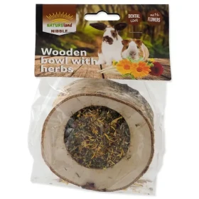 Nature Land Nibble Pochoutka miska plněná bylinkami dřevěná 120g (905-35015)