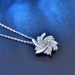 Royal Fashion stříbrný náhrdelník HA-XMZ012-SILVER-MOISSANITE-ZIRCON