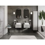 MEXEN/S - Rivel koupelnová skříňka pod umyvadlo 50 cm s deskou, 1 šuplík, reliéf , šedá mat 91A20-05023-1-BFC62