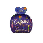 The English Soap Company Sada mini mýdel Congrats! – 3 × 20 g, fialová barva, modrá barva, papír