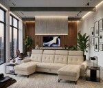 Sedací souprava Lawente Mega - Portland Cream látka: Portland Cream