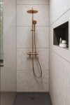 DURAVIT - Sprchový set s termostatem, průměr 25 cm, 3 proudy, kartáčovaný bronz TH4282008004