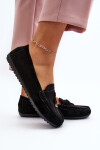 Dámské klasické černé semišové mokasíny Ontala 37