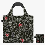 Skládací nákupní taška LOQI KEITH HARING Black Pattern