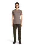 Dámské merino triko s krátkým rukávem ICEBREAKER Wmns 125 Cool-Lite Sphere III SS Tee Colour Block, Porcini Hthr/Porcini/Cb velikost: S