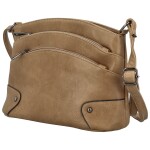 Stylová dámská koženková crossbody kabelka Giada, taupe