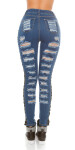 Sexy KouCla Skinny Jeans Used Look Lacing barva velikost