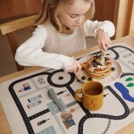 LIEWOOD Dětský příbor z nerezové oceli Tove Blue Fog mix – set 3 ks, modrá barva, kov, plast