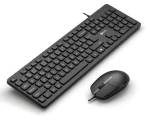 C-TECH KBM-105 černá / Drátový set klávesnice a myši / CZ/SK / USB / 105 kláves / 1200DPI (KBM-105-BL)
