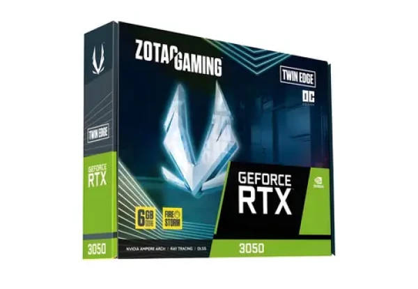 ZOTAC RTX 3050 Twin Edge OC 6GB / Grafická karta / GDDR6 / 96-bit / 1x HDMI + 3x DP / 70W (ZT-A30510H-10L)