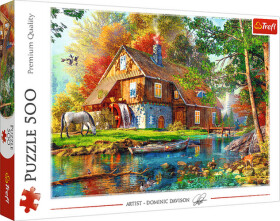 Puzzle Mlýn u řeky 500 dílků