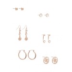 GUESS náušnice Kandence Rose Gold-Tone Stud Earrings Set Růžovozlatá
