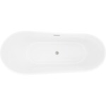 MEXEN/S - Dora volně stojící vana 160 x 75, bílá/černá, sifon a přepad nikl kartáčovaný 52071607575-97