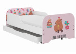 DumDekorace Dětská postel MIKI 160 x 80 cm s matrací a roštem - KAPIBARA COOKIES