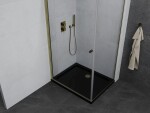MEXEN/S - Pretoria sprchový kout 100x80, transparent, zlatá + sprchová vanička včetně sifonu 852-100-080-50-00-4070G