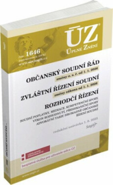 ÚZ č. 1646 - Občanský soudní řád, Zvláštní řízení soudní, Rozhodčí řízení, Soudní poplatky, Mediace