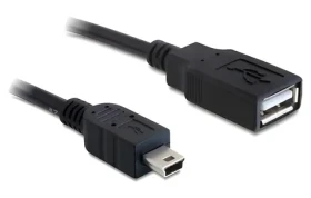 Delock USB-A - Mini-USB B černá / Kabel / USB 2.0 / 0,5 m (82905)