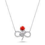 LUNICA Stříbrný náhrdelník RŮŽE a NEKONEČNO 0879