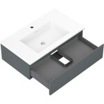 MEXEN/S - Orio koupelnová skříňka 80 cm s umyvadlem Otis, 1 šuplík, grafit mat/bílá mat 91A10-08023-1-BF66-W18M01