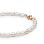 Perlový náramek Sabrina - pravé perly, stříbro 925/1000, 18 cm Bílá