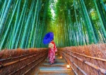 ENJOY Puzzle Asijská žena v bambusovém lese