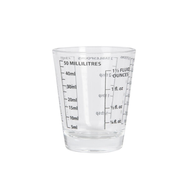 Kitchen Craft Skleněná odměrka 50 ml, černá barva, čirá barva, sklo