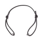 Polotovar pro výrobu náramku z voskované šnůry s kroužky - černý - 13–24 cm - 1 ks