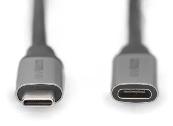 Digitus USB-C prodlužovací kabel / Prodlužovací kabel / USB-C (M) - USB-C (F) / USB 3.2 Gen1 / PD 60W / 4K 60Hz / 1 m (DB-300230-010-S)