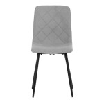 Židle jídelní, stříbrná látka, nohy černý kov