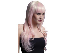 Smiffys.com Paruka - Sienna - Blond s růžovou
