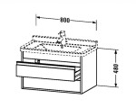 DURAVIT - Ketho Umyvadlová skříňka 48x80x46 cm, 2 zásuvky, lesklá bílá KT664402222