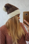 Fleecová čepice Bibiana K264 ecru+mocca UNI
