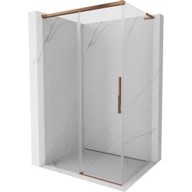 MEXEN/S - Rox L sprchový kout posuvný 100 x 90, transparent, růžové zlato 8C2L-100-090-60-00