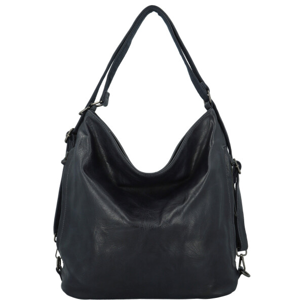 Stylový dámský koženkový kabelko-batoh Dexy, tmavě modrý