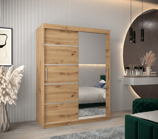 Šatní skříň Abi V2 Barva korpusu: Dub artisan, Rozměry: 150 cm, Dveře: Dub artisan