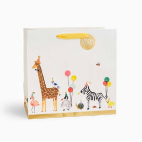 Rifle Paper Co. Dárková taška Party Animals Large, žlutá barva, zlatá barva, papír