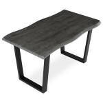 Stůl jídelní, 140x80x75 cm, MDF deska, dekor šedý dub, kovová nohy ve tvaru U, černý matný lak